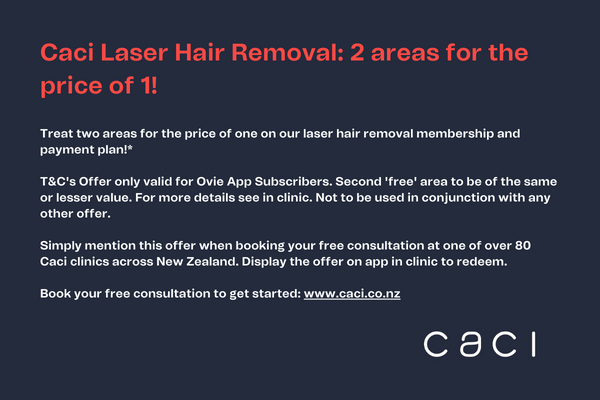 Exclusive offer from Caci Clinic in New Zealand for Ovie subscribers